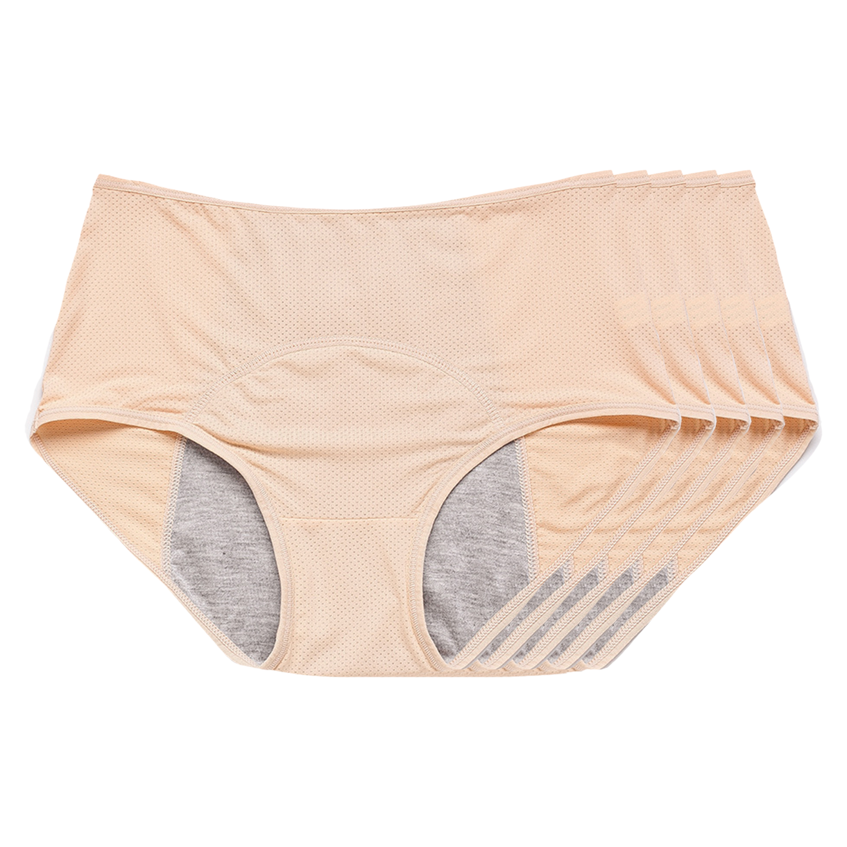 Comfy & Discreet Leakproof Underwear (Beige 5-Pack)